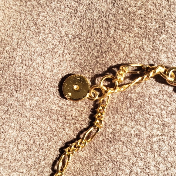 RARE Dainty Gold & Rectangle Blue Lapis Lazuli Chain Bracelet - Picture 9 of 14